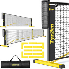 Portable Pickleball Net for Driveway, 22 FT Regulation Size 11 FT Half Court
