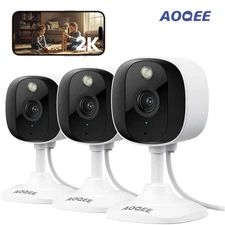 3Pack AOQEE Security Camera Outdoor, 2K Color Night Vision PIR Motion Detection
