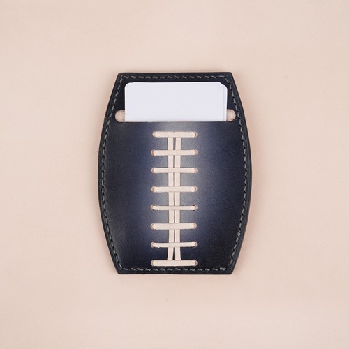 American Football Black Glove Wallet Kartenetui, Custom Leather Card Wallet - Bild 4 von 6