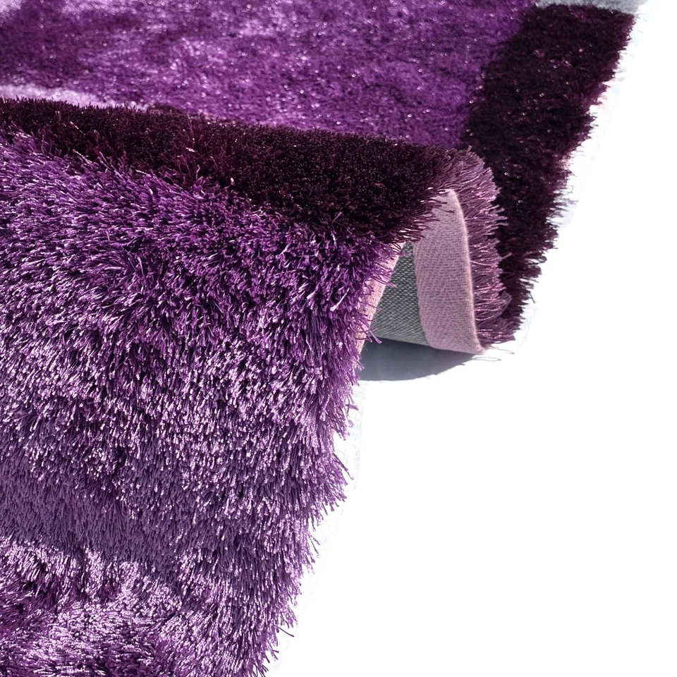 RugBerry 8x10 Area Rug 3D Abstract Soft Shag Carpet Floor Decor Purple Grey - Image 3 of 4