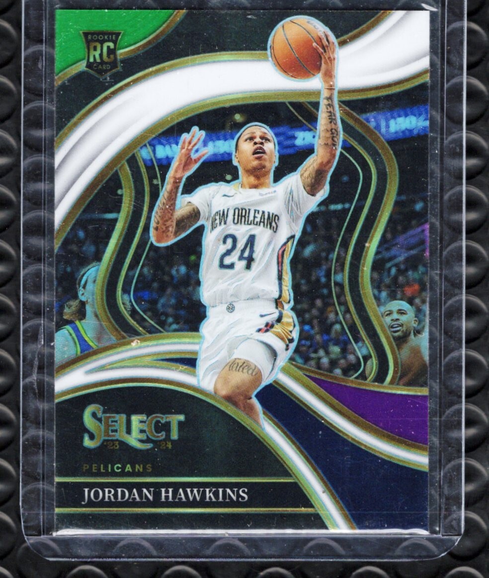 2023-24 Select Prizm Jordan Hawkins #280 Green White Purple RC Courtside Prizm