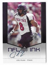 2007 Upper Deck NFL Ink #NFLI-JF Joel Filani Texas Tech Tennessee Titans Rookie