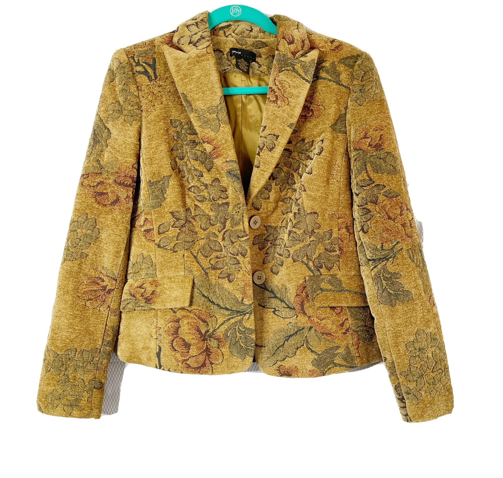 Grace Elements Floral Brocade Two Button Faux Poc… - image 1