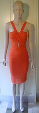 BEC & BRIDGE Nefertiti Dress Orange Crisscross, Sheath Evening Clubwear Cocktail