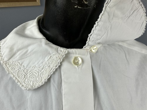 Vtg Country Sophisticates By Pendleton Ladies’ Pan Collar Blouse Ivory Sz 10 - Picture 4 of 15