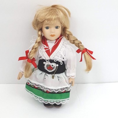 Porcelain Doll 8 Bavarian German Swiss Blonde Hair Braids