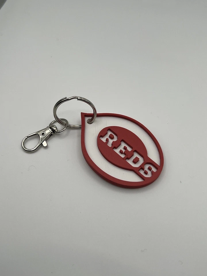 Llavero de béisbol de los Rojos de Cincinnati, llavero de béisbol MLB, impreso en 3D Foto 4 de 4