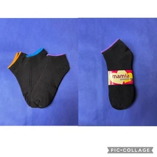 Mamia Low Cut Socks Women’s Size 9-11 ~ 98% Polyester 2% Spandex  3 Pairs Black