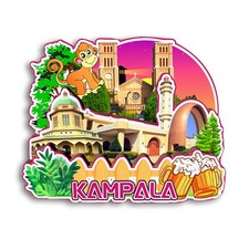 Kampala Uganda Refrigerator magnet 3D travel souvenirs wood