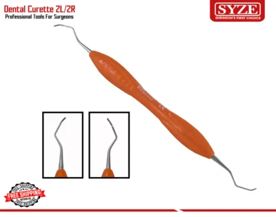 SYZE SILICONE HANDLE COLUMBIA CURETTE 2L-2R PERIODONTAL DENTAL HAND INSTRUMENT CE