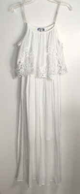 J Gee Pretty Summer Dress Beach, Very Feminine Spaghetti White Lace Maxi  Size S | eBay