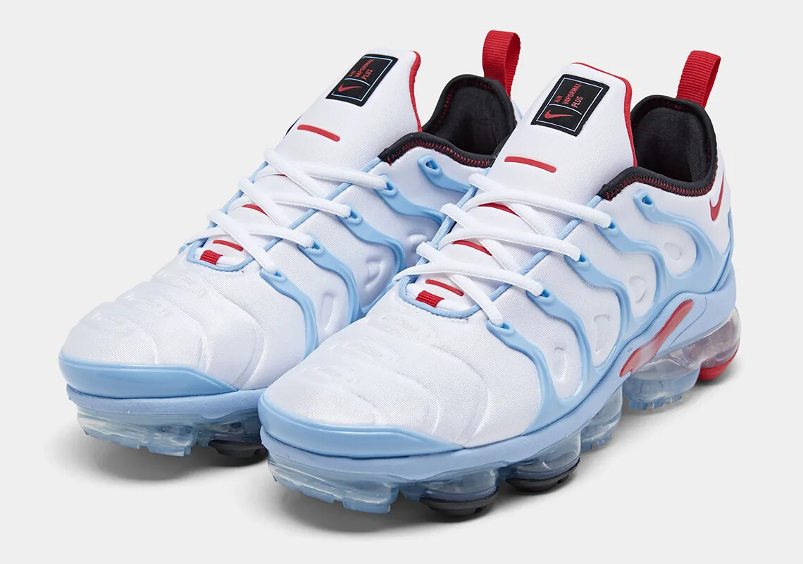 NIKE AIR VAPORMAX PLUS Sz 10.5 WHITE RED BLUE tn max 1 90 95 NIKE AIR VAPORMAX PLUS Sz 10.5 WHITE RED BLUE tn max 1 90 95