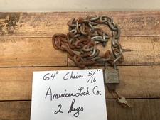Security Chain & Padlock AMERICAN LOCK CO. SERIES 5200 2 keys USA