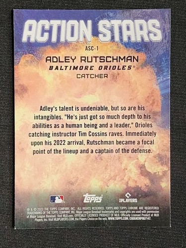 2023 Topps Chrome Update Adley Rutschman RC Action Stars Insert Refractor #ASC-1 - Picture 2 of 2