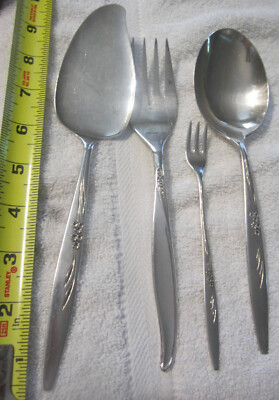4,serving set,pie,fork Oneida Community Silverplate ENCHANTMENT,gentle rose VTG