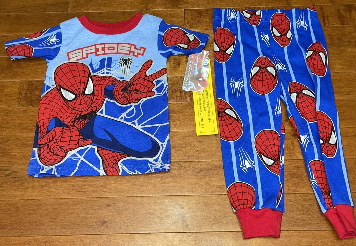 Marvel Spider-Man Toddler Boy Short Sleeve Shirt & Pants Pajamas New 24  Months