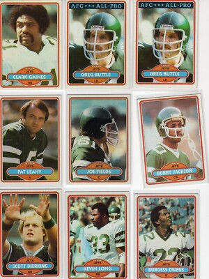 New York Jets 1980 Lot 9 cards ex-nmt Lot 2