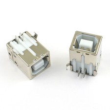 5Pcs USB 2.0 Female B Type 4 Pin Right Angle PCB Connector For Printer Port