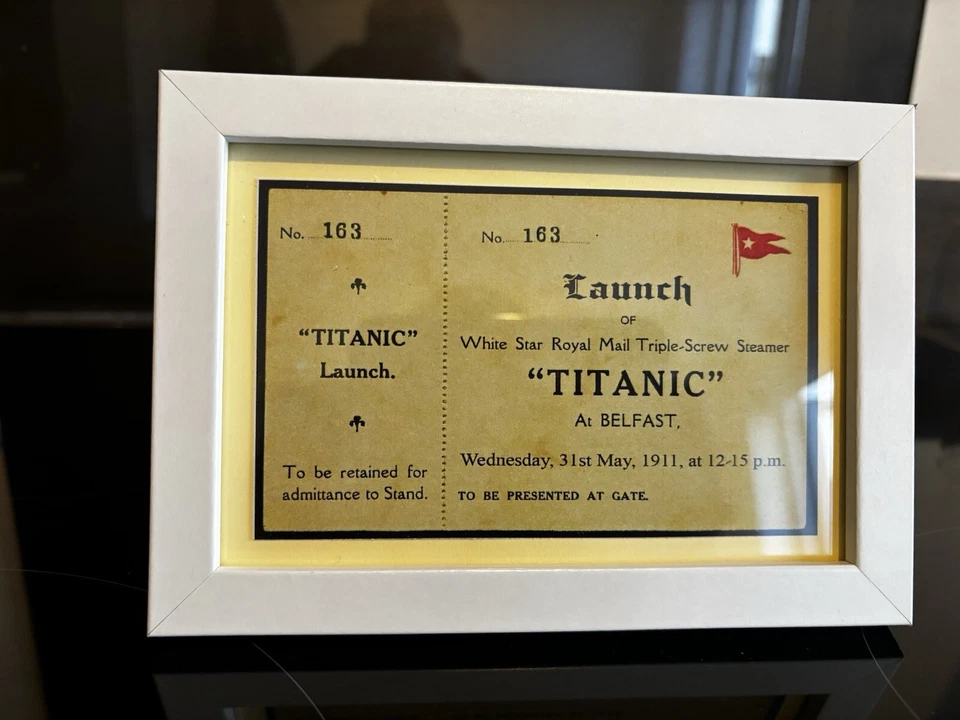 White Star Line Titanic launch ticket print 6 X 4 Framed - Image 1 of 2