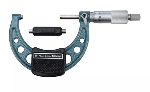 Mitutoyo 103-139-10 Outside Micrometer - Ratchet Stop , Metric 50-75mm ,  0.01mm