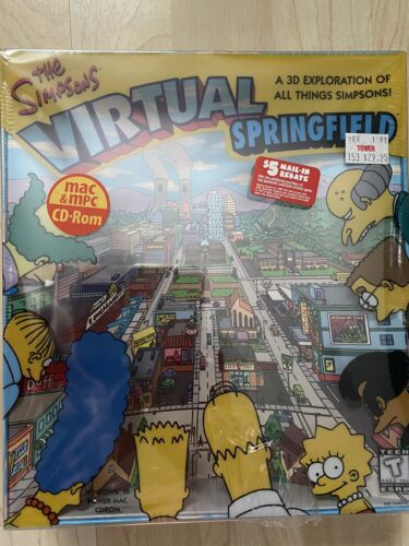 VINTAGE MIB Simpsons: Virtual Springfield (Windows/Mac, 1997 New Factory Sealed - Picture 1 of 8