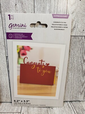 Crafters Companion Gemini  Expressions Congrats to You Statement Sentiment die
