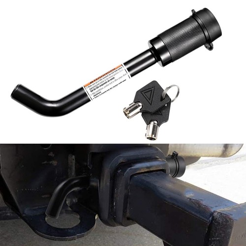 5/8" Bent Trailer Hitch Pin Lock w/ Keys Cover for RV Truck Receiver