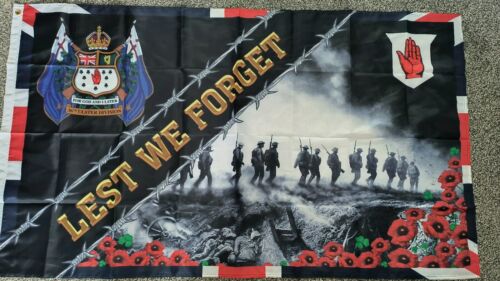 36th Ulster Division Lest We forget Flag 3X5FT - Picture 5 of 5