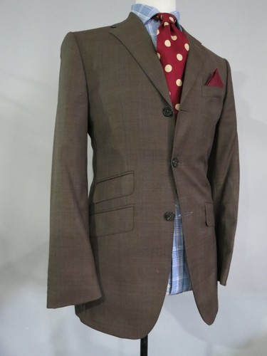 Classic Joseph Abboud Profile three button ticket pocket hacking suit 36 R - 第 5/19 張圖片