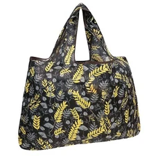 Large Foldable Tote Nylon Reusable Grocery Bag Wheat