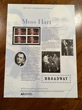 USPS Mint Commemorative Stamp Panel #726, 37₵ 2004 - Moss Hart (#3882)