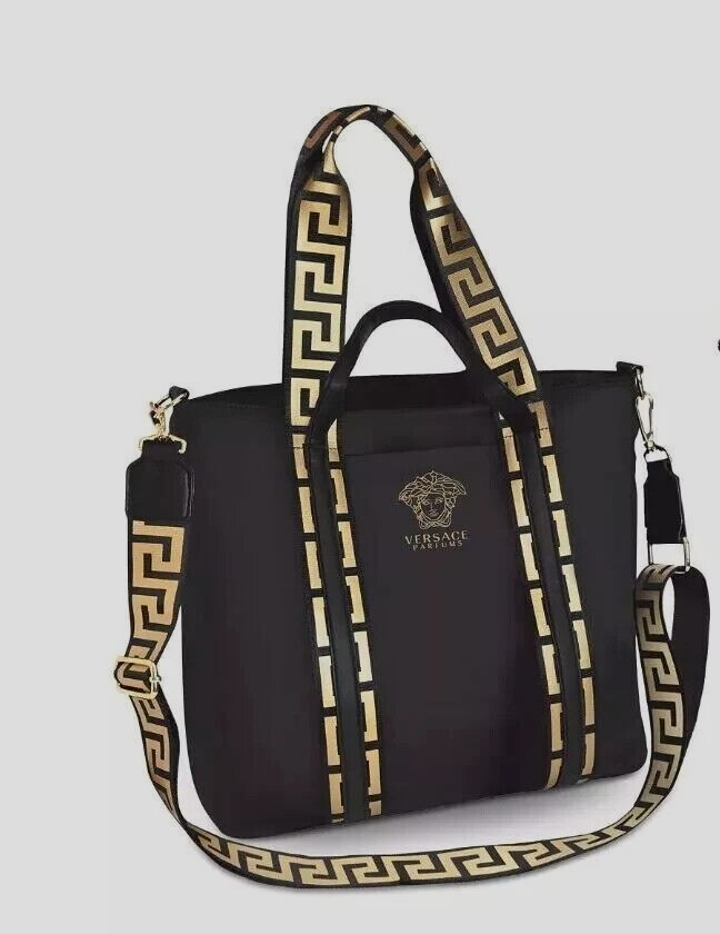 Versace Medusa Greca Goddess Greek Key Weekender Tote, Dust Bag