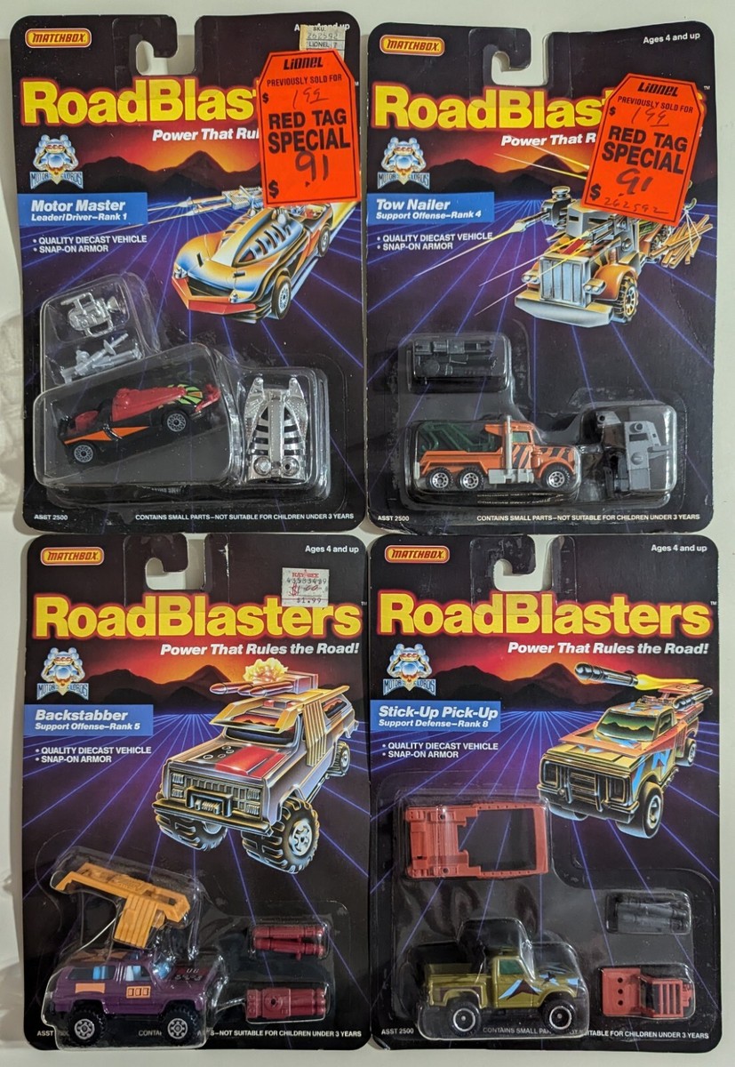 4 Vintage 1987 Road Blasters Matchbox Motor Lords Cars On Card | eBay