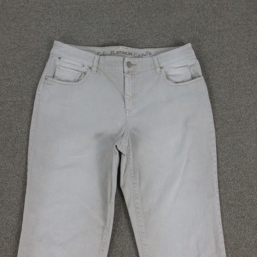 Chicos Jeans Womens ' 1.5 Off-White Beige Blend Denim Tapered Capri 34x25* - Picture 2 of 24