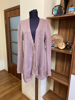 BRUNELLO CUCINELLI ASH ROSE ROSA STRICK LEINENMISCHUNG? LÄSSIGE STRICKJACKE IM LAGENLOOK