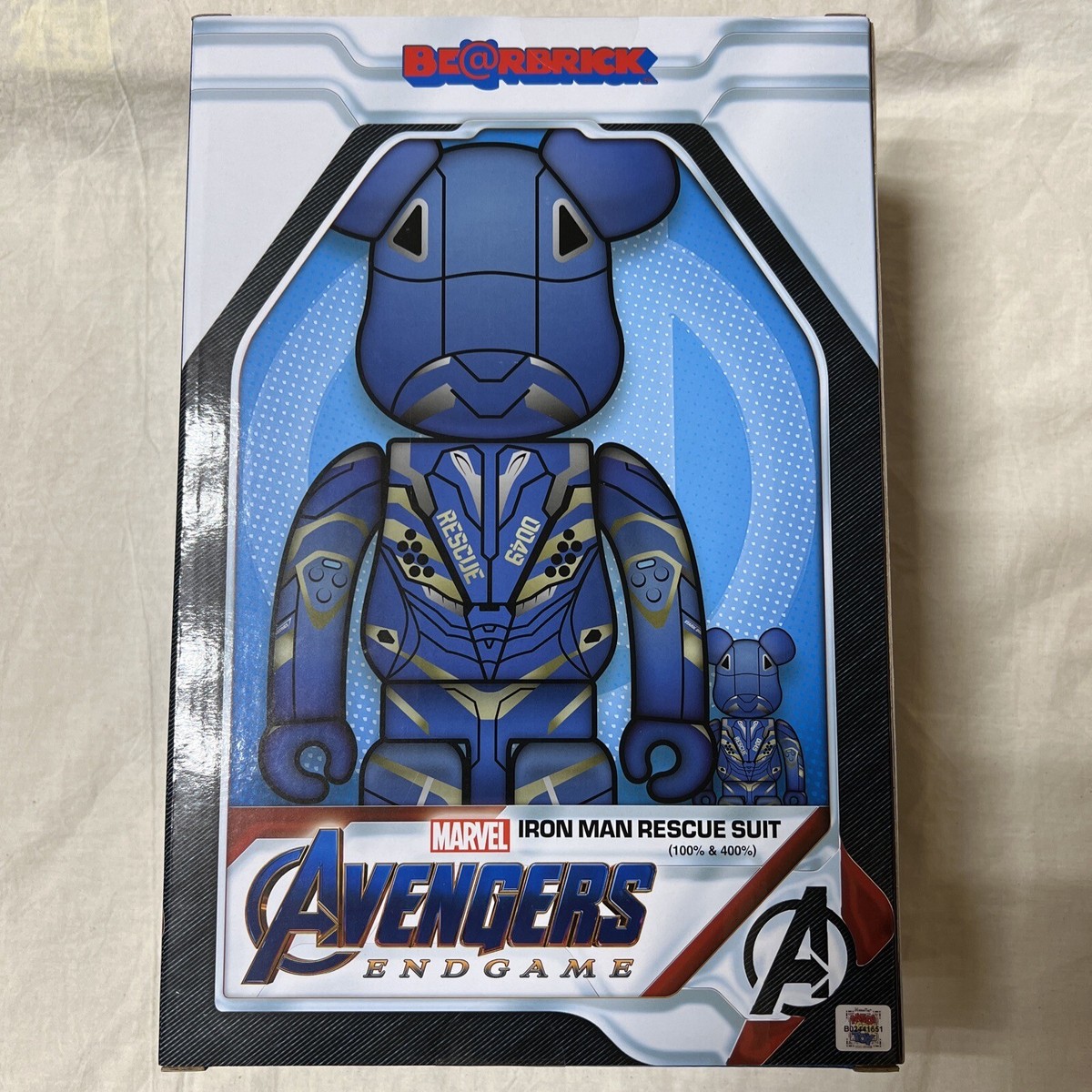 BE@RBRICK Iron Man Rescue Suit 100% & 400% Bearbrick Iron