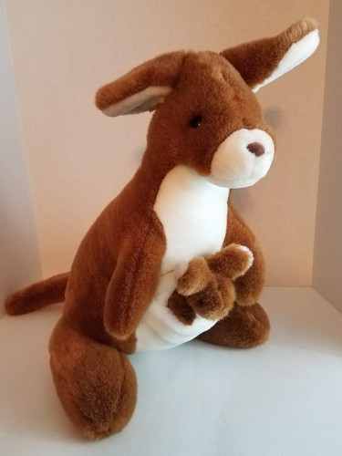 fiesta toys kangaroo with baby in pouch plush stuffed animal 15