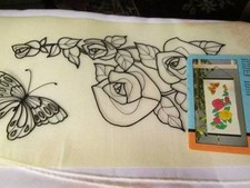 Sun-Glo Butterfly & Blossoms Picture Tri-Chem #1865-Ready To Paint/Embroider-7.5