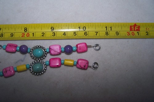 2 Pairs OOAK~Artisan Handmade Boho Chic Festival LOVE PEACE Rhinestone Anklets - Picture 14 of 16