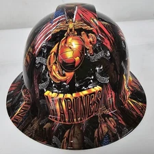 New Full Brim Hard Hat Custom Hydro Dipped Marines Semper Fi. Free Shipping