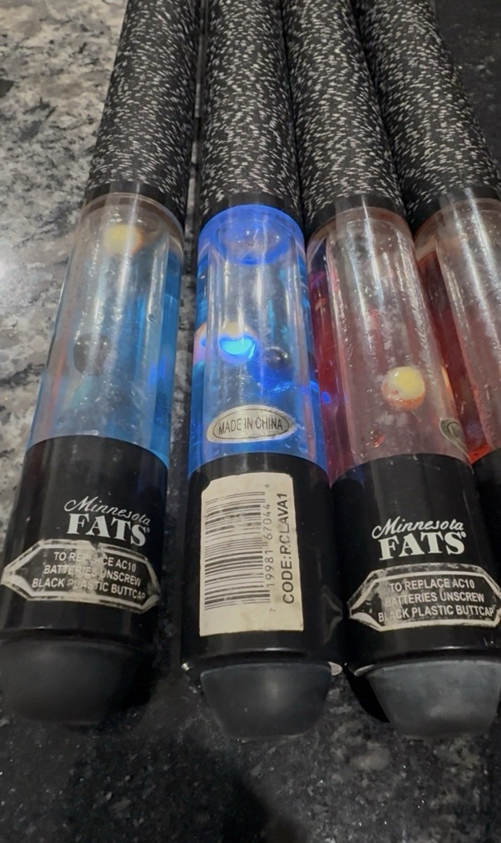 【9547】 激レア Minnesota ミネソタ ファッツ ビリヤード キュー RARE Minnesota Fats Pool Cue Stick Lot Lighted Blue & Red Lava
