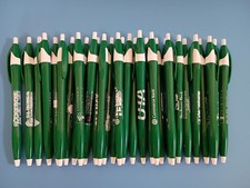 30ct Lot Misprint Retractable Click Pen Javalina Green with White Trim