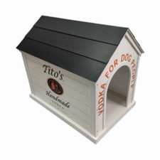 Tito's Handmade Vodka Wood Doghouse , Removable Roof, Large