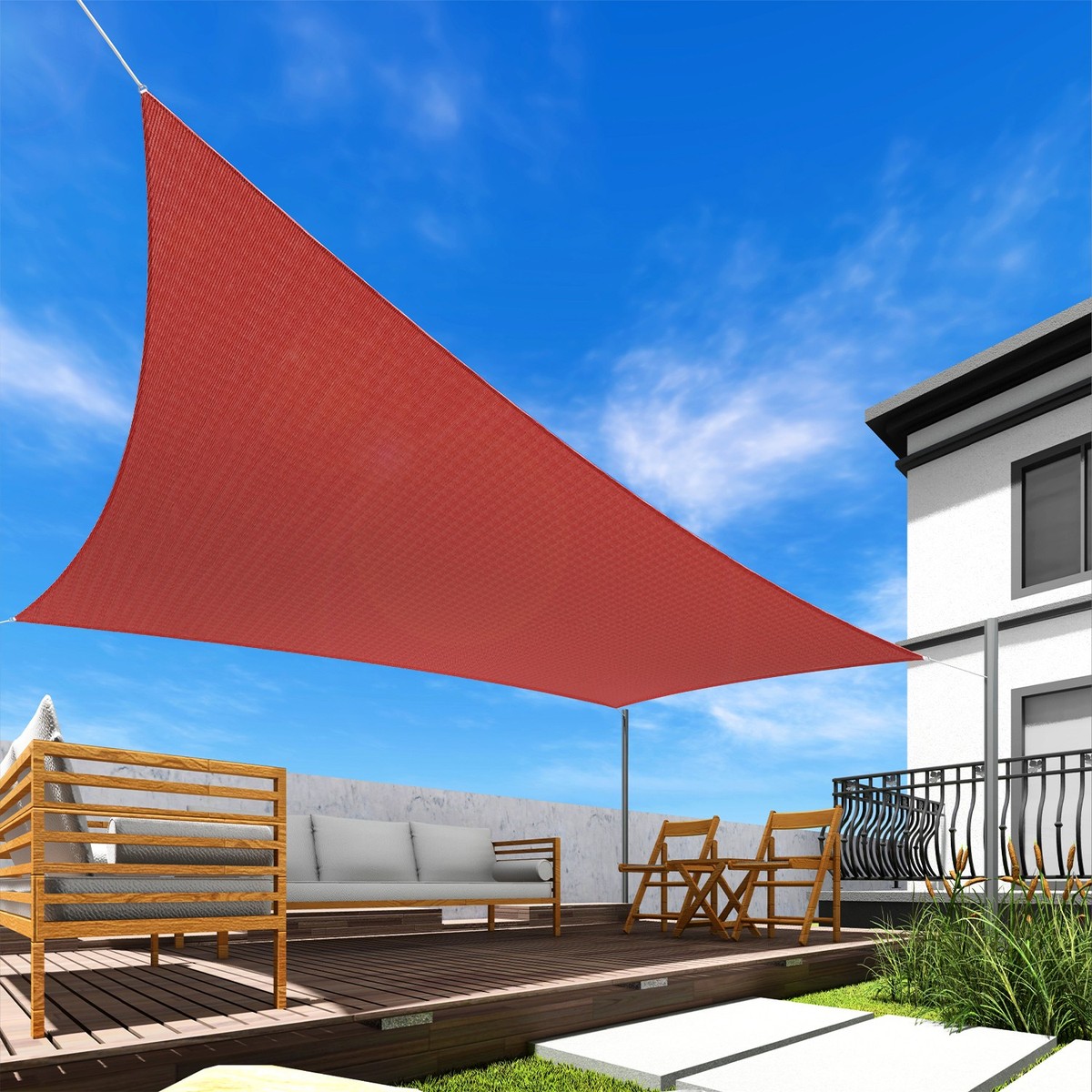 Red Rectangle Sun Shade Sail Awning Pool Deck Yard Canopy Custom