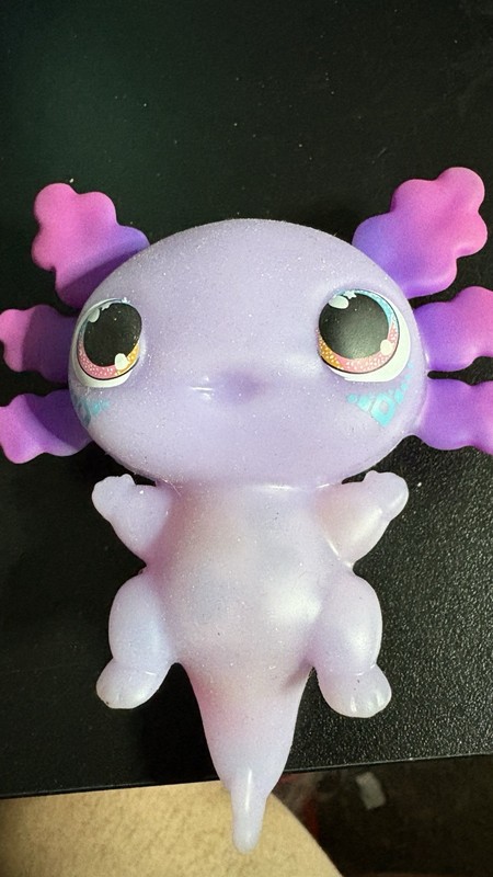 Animagic Let's Glo Axolotl Bubble Reef purple Stretchy & Squishy Toy Kids GUC