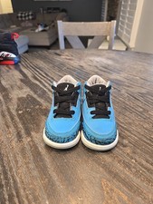 Nike Air Jordan 3 Retro Td Powder Blue-White-Black-Grey Sz 4c 832033-406
