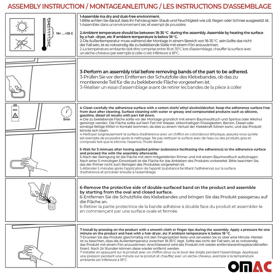 For Volkswagen Amarok 2011-2012 OMAC Carbon Fiber Side Indicator Signal Trim - Изображение 4 из 4