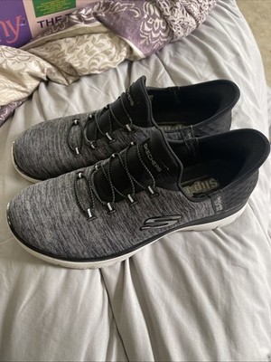 Sketchers Ladies Gray Lace-Up Low Top Heather Athletic Sneakers. US 9, -EUR 39