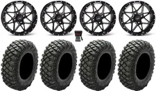 ITP Tornado 15" Wheels Black 28" Crawler XG Tires Textron Wildcat XX