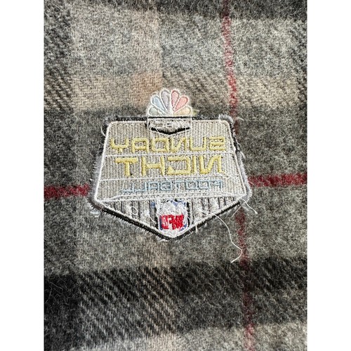 PENDELTON plaid wool blanket NBC SUNDAY NIGHT FOOTBALL LOGO, NFL, gray fringed - Picture 13 of 16